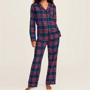 Petite Plume Women’s Flannel Pajama set in Windsor Tartan